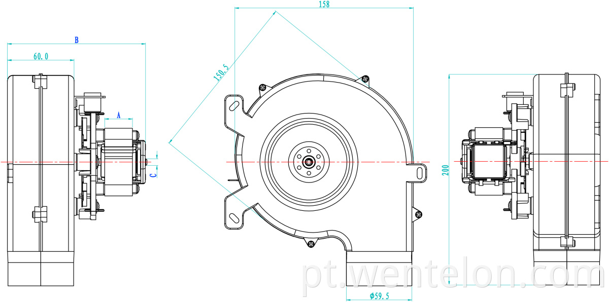 Motor do ventilador de fogão de parede (soprador de alumínio)-. JPG